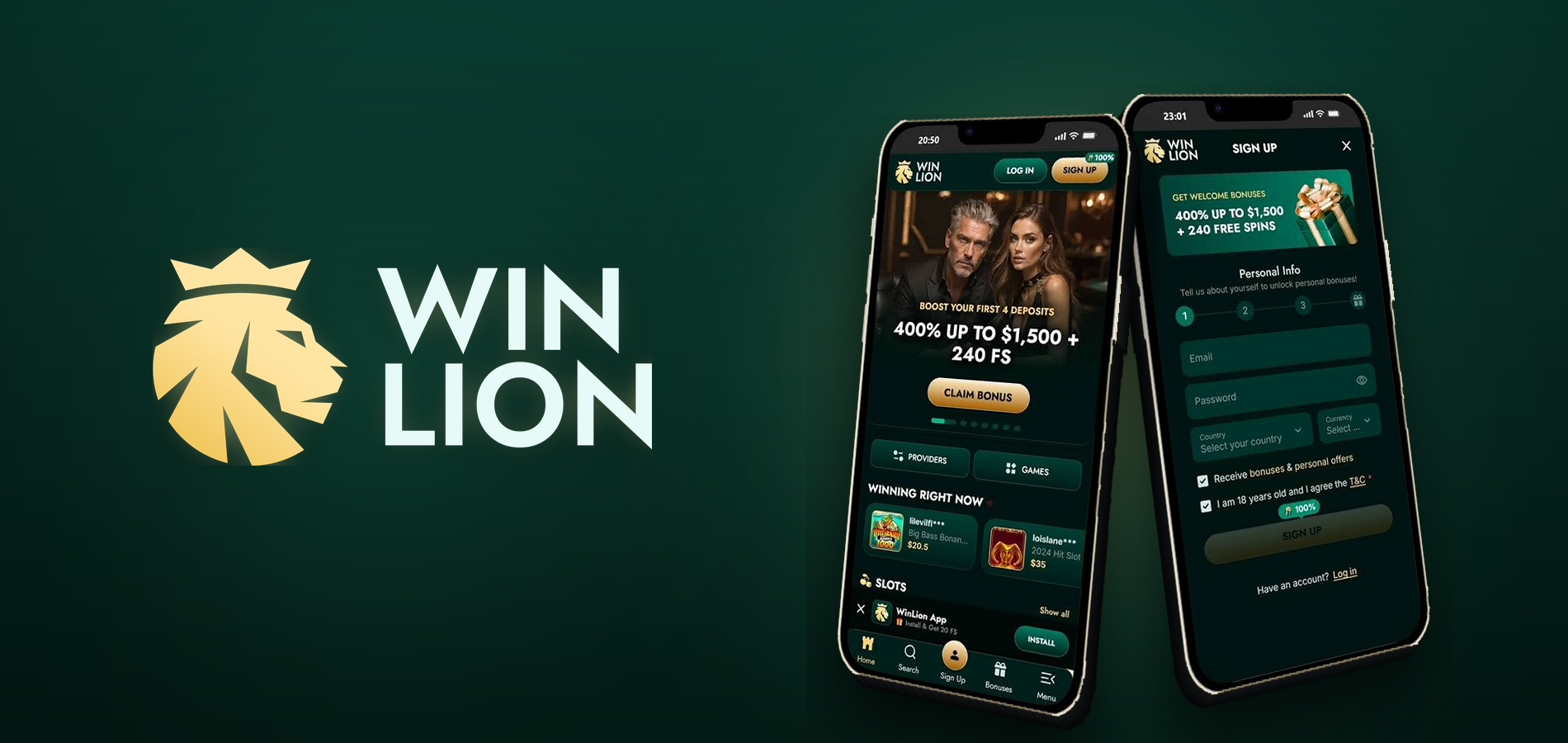 WinLion Casino App-Screenshot